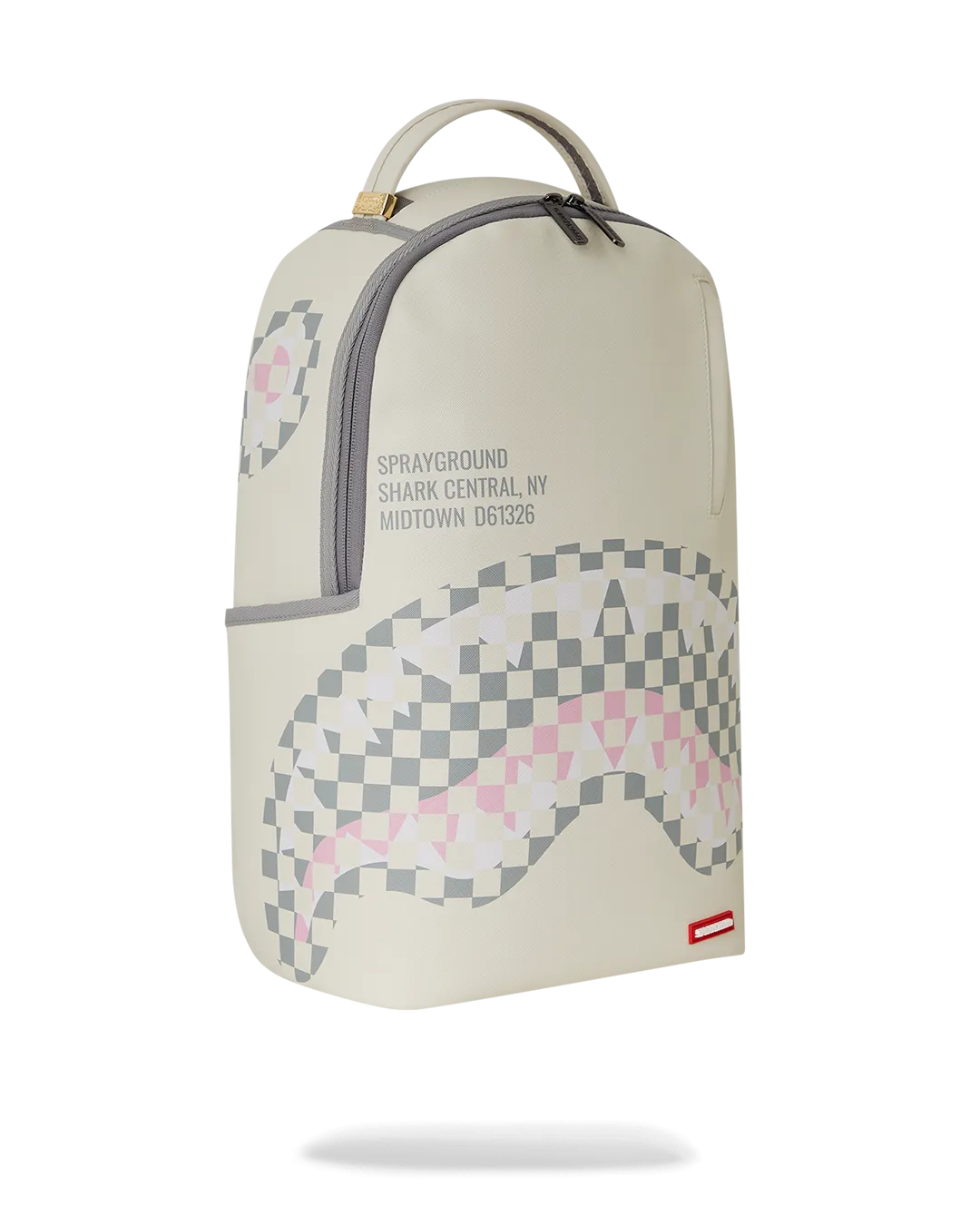 Sprayground Cream Check Shark Central DLXSV Backpack B7420